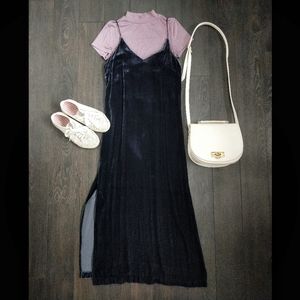 H&M velvet maxi slip dress